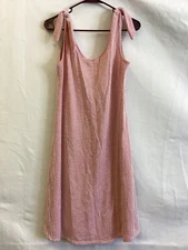 Olivia Rae Sleepware  Red White Stripe Shoulder Knot Sleep Dress womens sz M