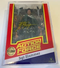 VALAVERSE ACTION FORCE SGT SLAMMER+ACRYLIC CASE BOBBY VALA SIGN LIMITED 1 OF 500