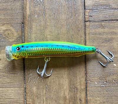 Strike Tuna Popper 150mm 54gms -Yellow Tail ,Dorado -Clear Glass Mahi/Reflective