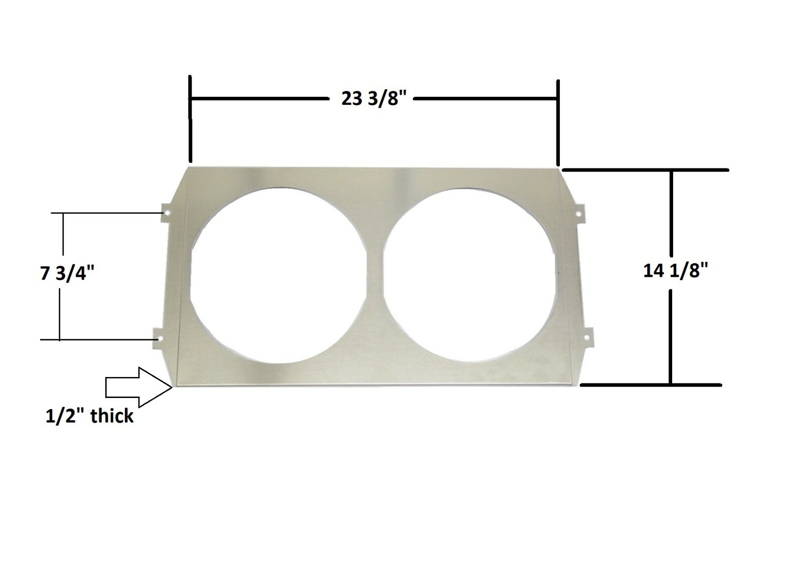 Universal Radiator Fan Shroud Aluminum 24" x 14" NEW 269 eBay
