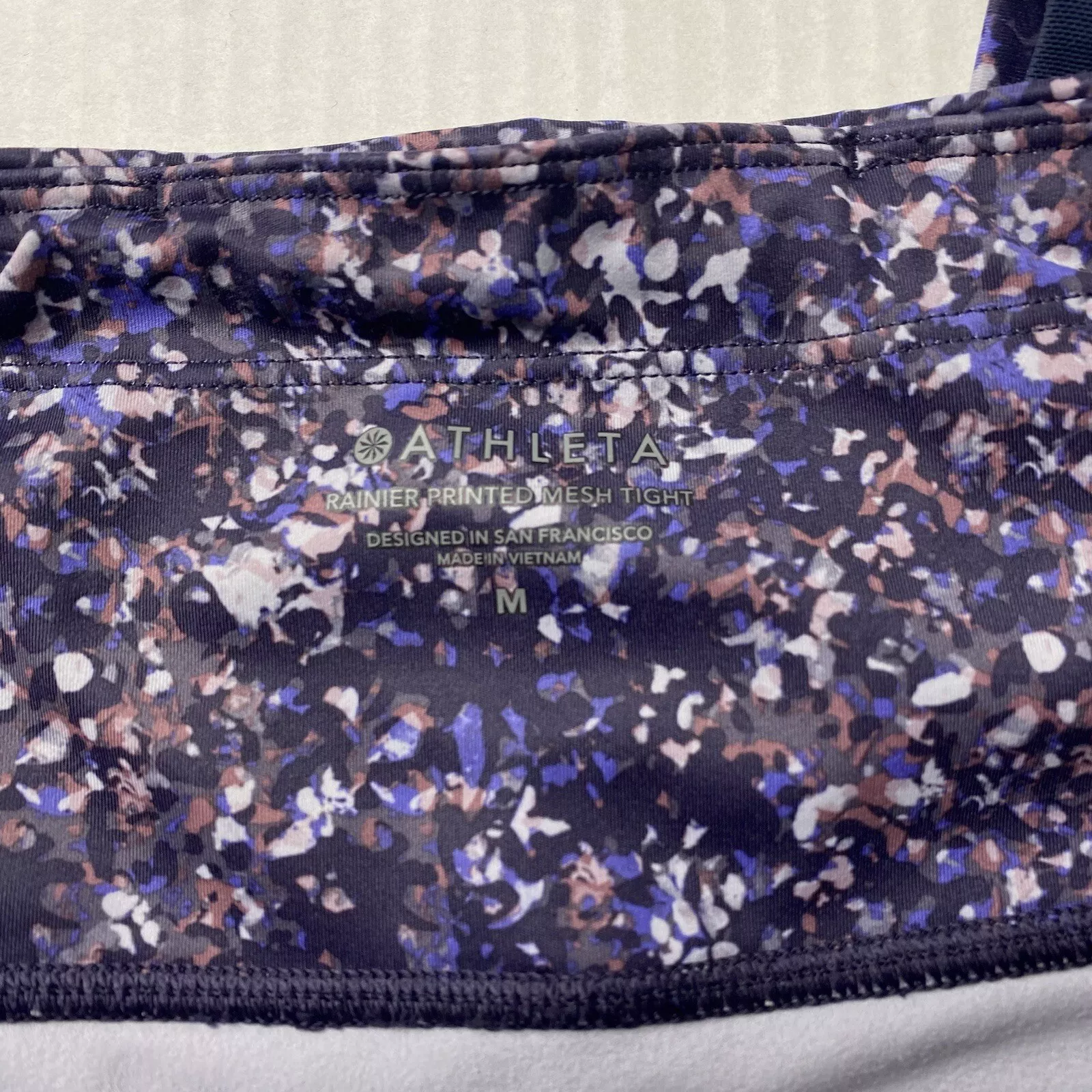 athleta rainier printed mesh leggings
