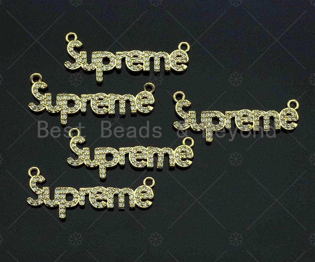 Bracelet/collier connecteur doré, délicats breloques supermes, pendentif alphabet, doré