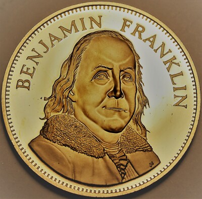 Benjamin Franklin~Franklin Mint Bronze Proof Medallion 1971~Free