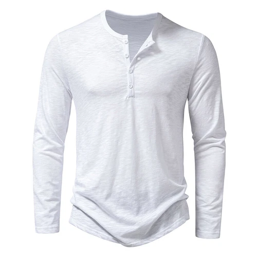 Men T Shirts Long Sleeve T-shirt Mens Henley Neck Daily Wear Casual Basic Top AU - Picture 8 of 41