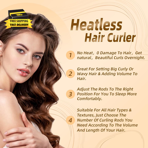 Jumbo Heatless Hair Curler, 3Pcs Satin Flexi Rods for All Hair Types, Heatless O - Picture 6 of 6
