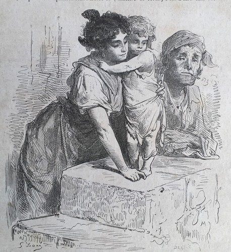 Lot of 6 Gustave Dore engravings, c 1860, Spain, Andalusia - Picture 7 of 9