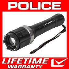 POLICE Stun Gun 8810 - Heavy Duty Metal Rechargeable with Zoom LED Flashlight