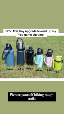 Paracord Handle For YETI Rambler -64oz 46oz 36oz 26oz 18oz Bottle