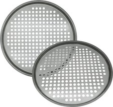 Image of Pizza Tray Set of 2 Non Stick Baking Even Heat Distribution