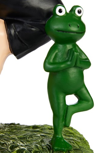 Yoga Gartenzwerg mit Frosch Gartenfigur Zen Gartendeko Meditation 19/24cm - Bild 38 von 42