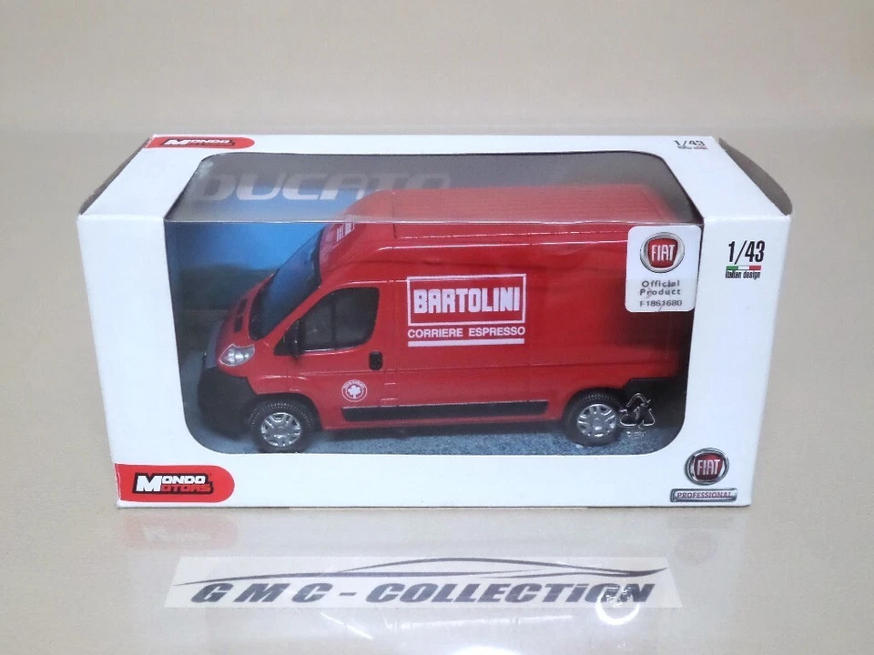 FiAT DUCATO 2008 ROSSO RED FURGONE TRUCK CORRiERE BARTOLiNi MONDO-MOTORS 1/43 - Immagine 3 di 3