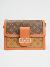 LOUIS VUITTON Monogram Reverse Dauphine MM  Shoulder Bag M44391 CHIP VERSION