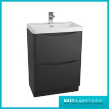 Floor Standing Bathroom Vanity Unit Bali Two Drawers White 600mm Colour Choice