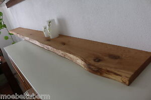 Wandboard Eiche Massiv Holz Board Regal Steckboard Regalbrett Baumkante Brett !