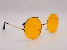 Vintage Big Round Spectacle Sunglasses Frame Fashion Hippie Bright Orange Color