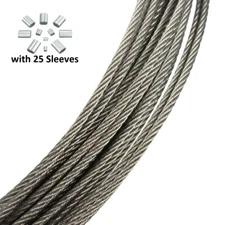 1/32", 5/128", 3/64", 1/16", 5/64" 7x7 T316 Stainless Steel Cable - 100 FT Coil