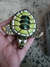 Mosaic Tile Green Turtle Ceramic 3 Inches Signed