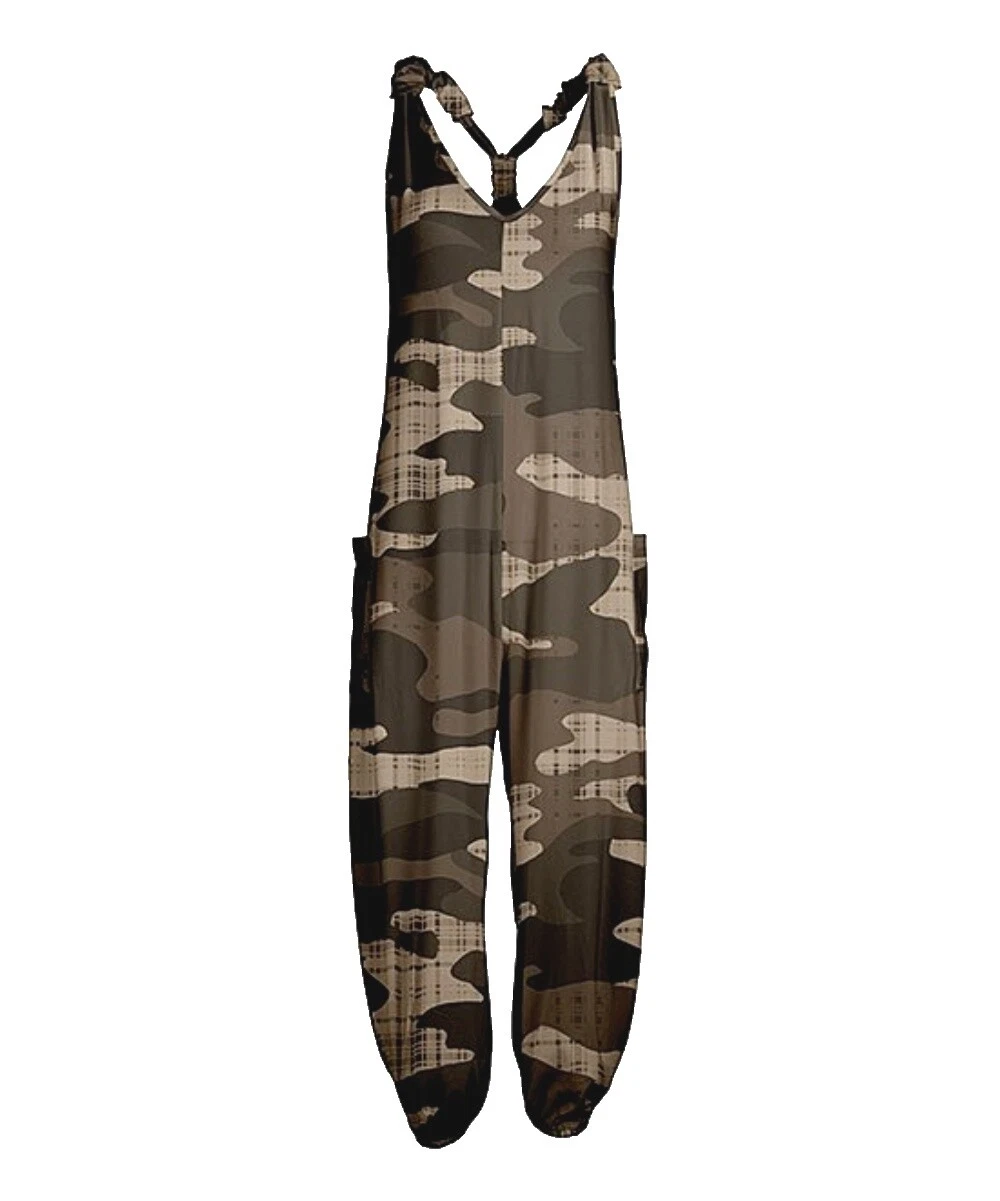 Polyester Camouflage Jumpsuit Jumpsuits & Rompers for Women