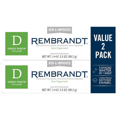 Rembrandt Deeply White + Peroxide Whitening Toothpaste, Peppermint Flavor, 3.5-O