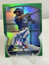 Manuel Beltre Auto 2023 Bowman Chrome 1st #BCP-79  Prospect Green Refractor /99