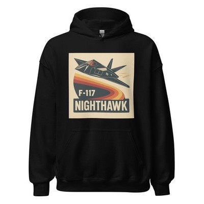 F-117 Nighthawk Retro Vintage Stealth Jet Wall Art Print Unisex Hoodie