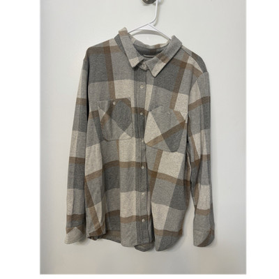 Thread & Supply Womens 2X  Plaid Flannel Button-Up Shirt Pockets