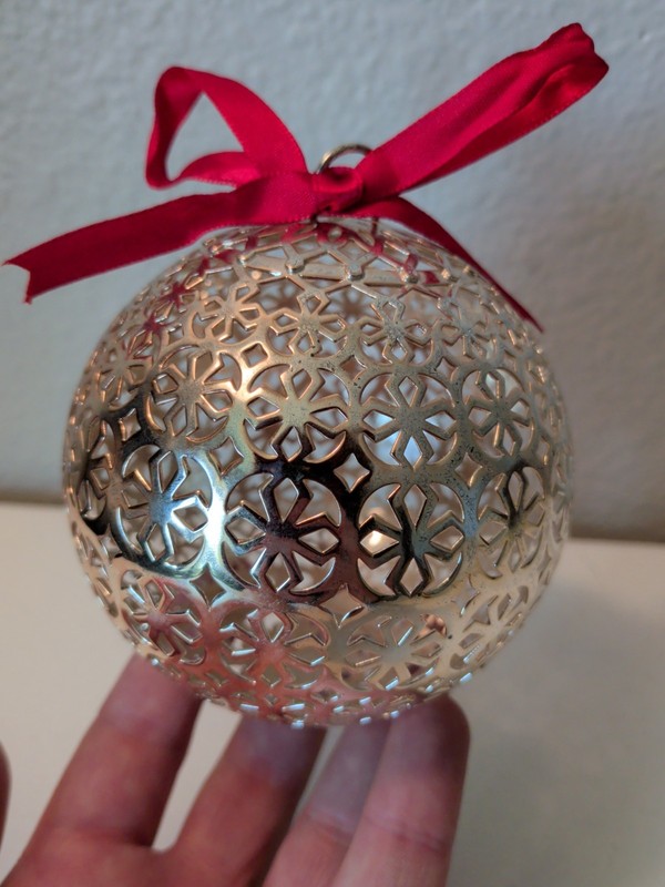 John Hardy Silver Plate Filigree Orb Ornament 4” 1998 Neiman Marcus
