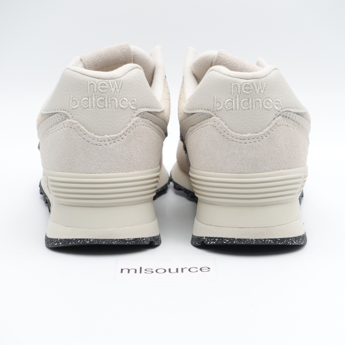 Size 7 Women's New Balance 574 Suede Sneakers WL574PBK White/Bone