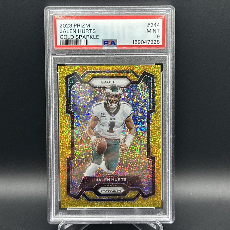 2023 Panini Prizm Jalen Hurts Gold Sparkle /24 PSA 9 Eagles #244