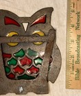 Owl Trivets & Napkin Holder Cast Metal Mosaic Vintage Taiwan (3) — photo 10