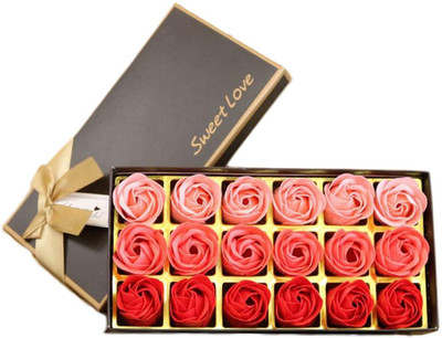 Badeseifen Blumen Set 18 Stück mit Rosenduft dekorativ, Aromatherapie, Geschenk