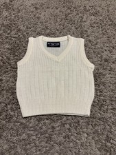 Vintage 80s Knit Sweater Vest White Vest Made In USA Small S