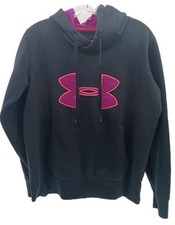 Under Armour Cold Gear Hoodie Women's Medium Black Semi-Fitted Embroidered Gym