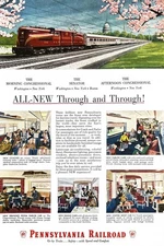 1952 PENNSYLVANIA RAILROAD Original Vintage Print Ad Train Travel