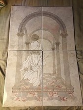Decors Mural En 4 Carreaux De Faïence Émaillée Style Art