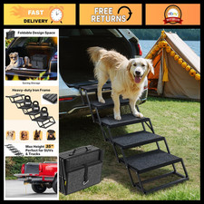 Foldable Dog Steps for Car, Truck, SUV - Collapsible Stairs for Large Dogs