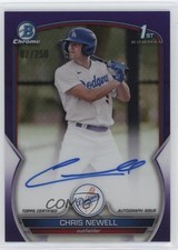2023 Bowman Chrome Prospect Purple Refractor /250 Chris Newell #CPA-CN Auto 0s15