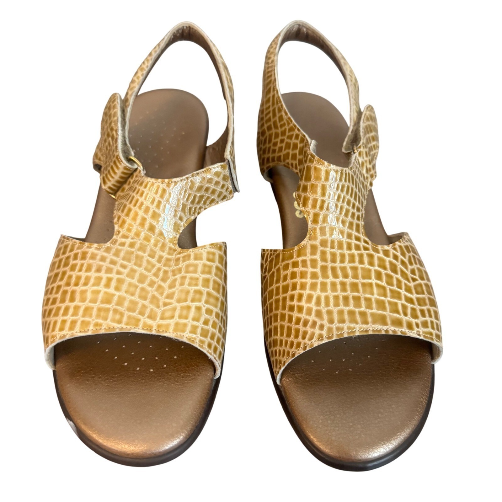 SAS Tripad Comfort Women's Slingback Sandals Tan Croc Leather 10N Made in USA