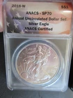 2016 W American Silver Eagle ANACS SP70 ANNUAL UNCIRCULATED DOLLAR SET