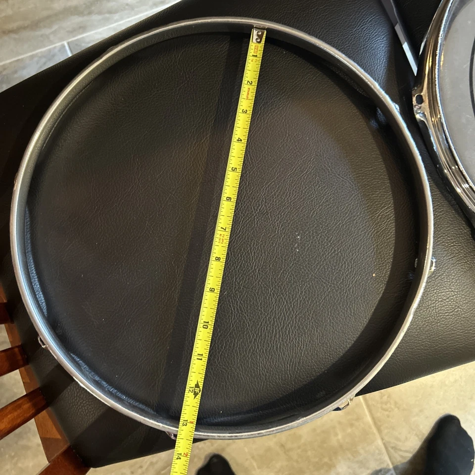 13” 8 Lug Ludwig Drum Rim Triple Flange Pair (Set of 2) Remo Pinstripe Drum Head - Image 2 of 4