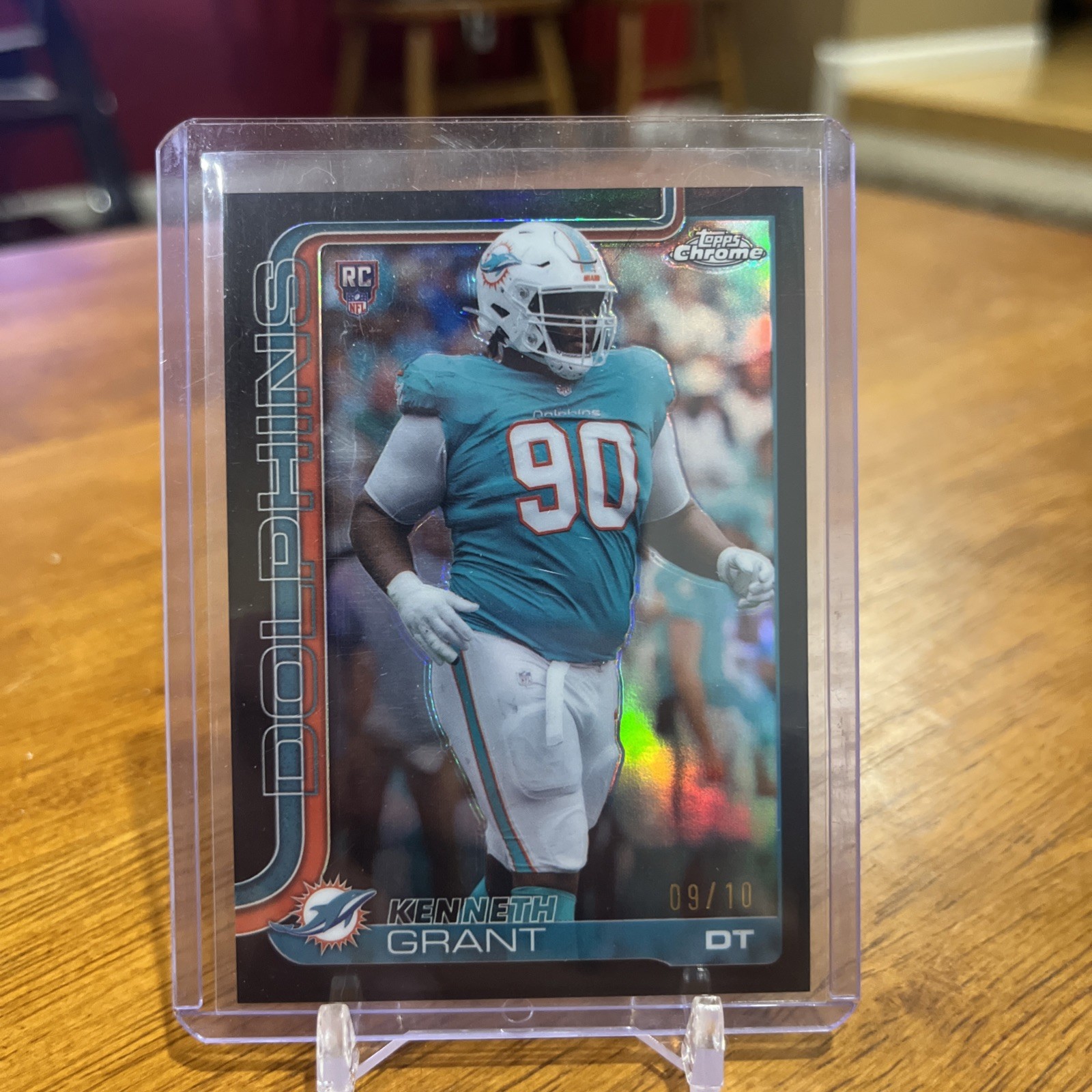 KENNETH GRANT 2025 TOPPS CHROME TRUE BLACK ROOKIE /10 #362 DOLPHINS