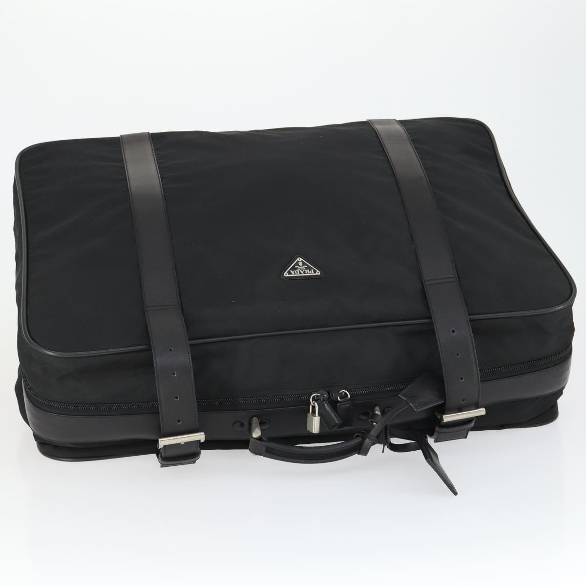 PRADA Boston Bag Nylon Black Silver Auth 162424 thumbnail 6