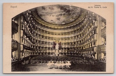 Naples Italy Teatro San Carlo Opera House Ballet Brunner Como Postcard