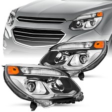For 2016-2017 chevy Equinox Halogen Headlights Chrome Headlamps Assembly Pair