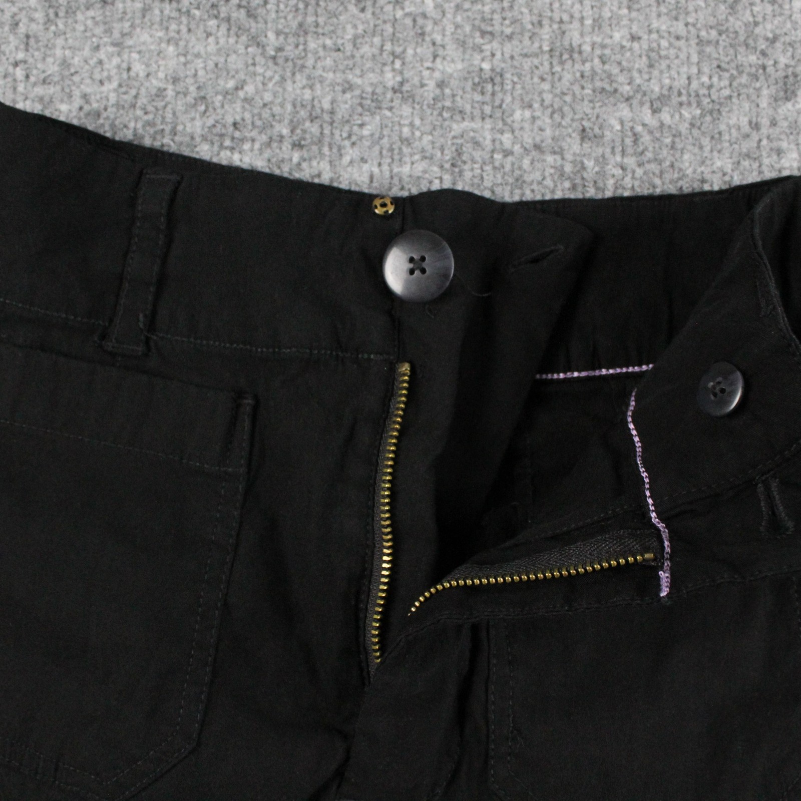 Maeve Colette Mini Skirt XXS Black Linen Utility High Rise