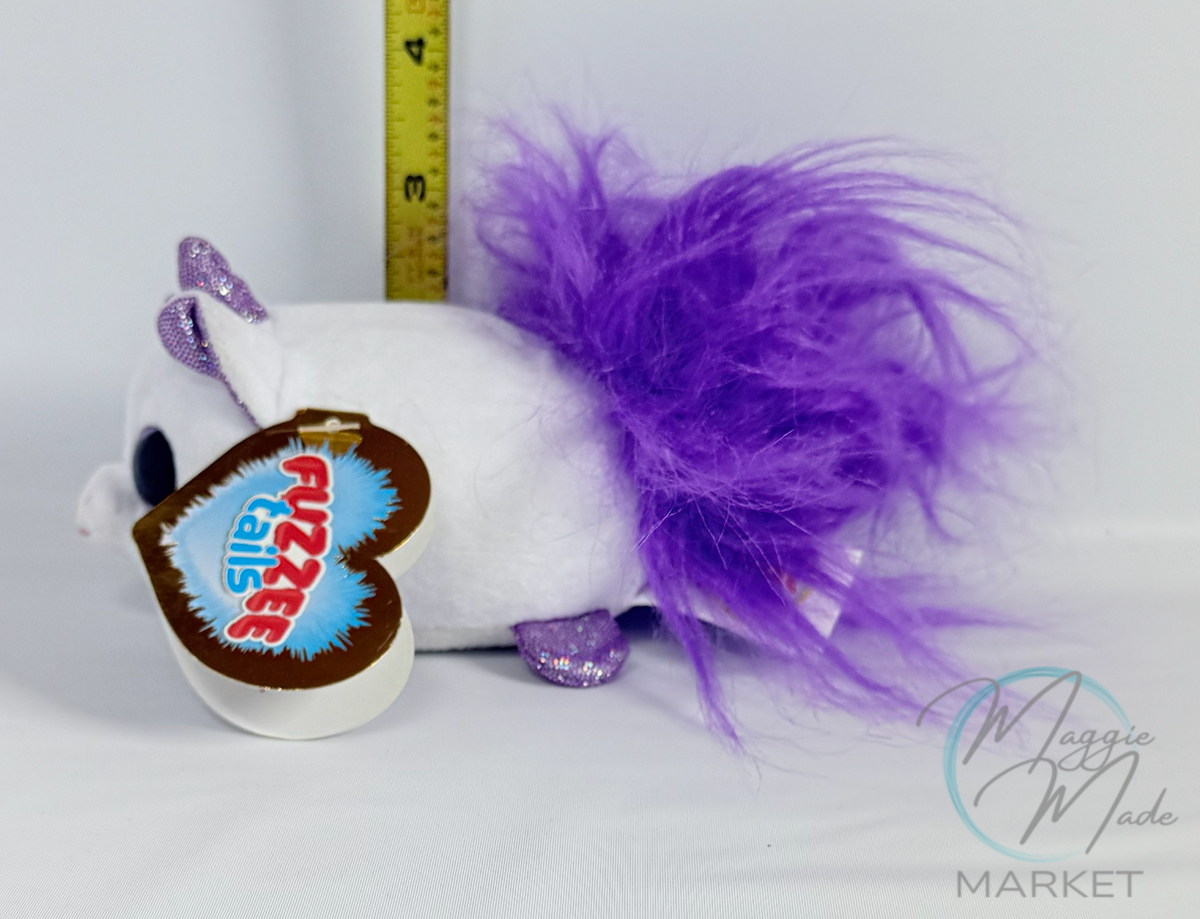 New Fuzzee Tails Cadabra Unicorn Stuffed Animal Glitter Eyes