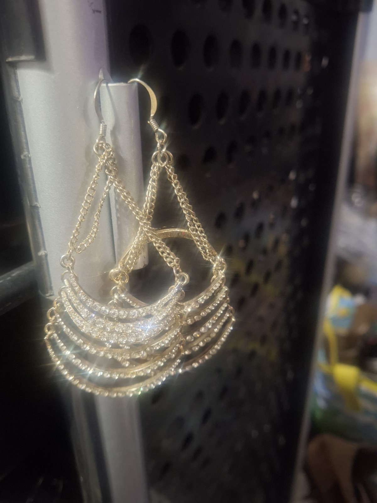 Stunningly Beautiful Rhinestone Dangle Earrings - image 2