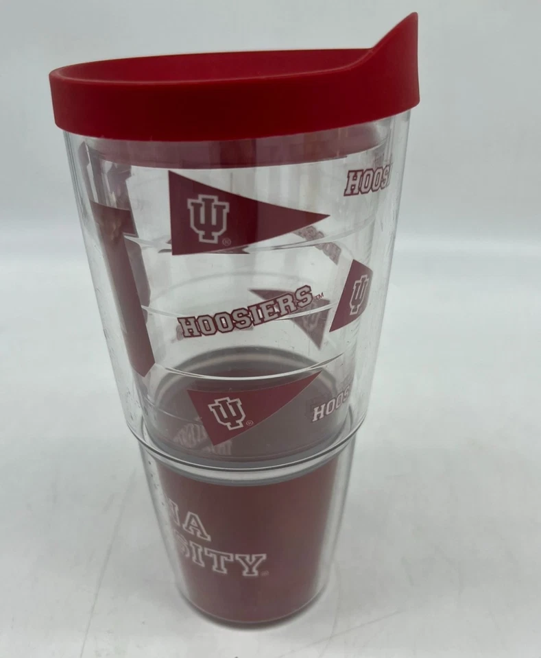 Copo de viagem Tervis Indiana University Hoosiers vermelho claro 24 oz faculdade - Imagem 3 de 4