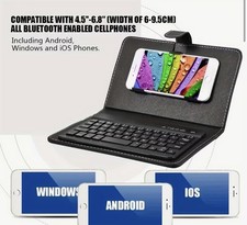 Portable Wireless Bluetooth Keyboard with Faux Leather Case Cover