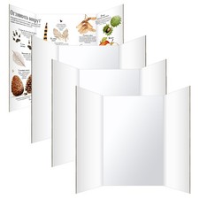 Trifold Poster Board 36"x48", 4 Pack White Extra Large Corrugated Display Boa...